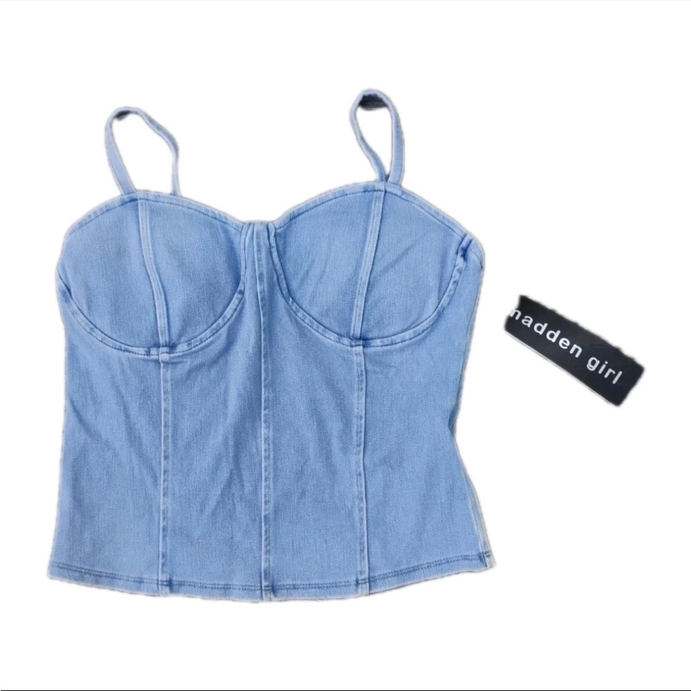 Madden Girl Denim Bustier Top Size XS